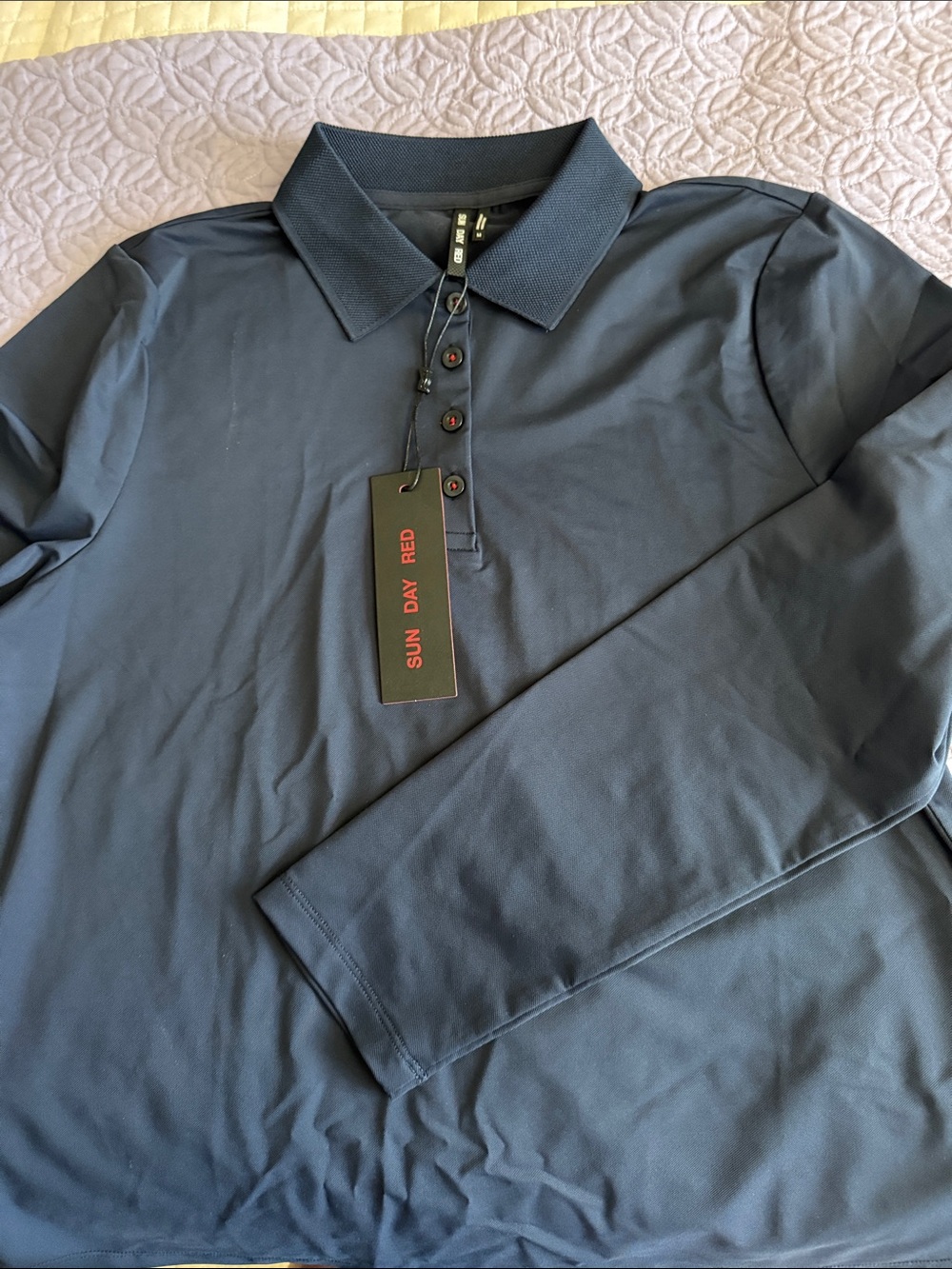 Sunday red long sleeve polo
